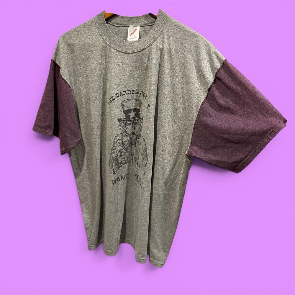 Vintage 90s The Barrel People winery NY gym gray t-shirt Jerzees USA